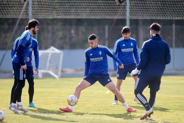 Sabin Merino y Eugeni en un entrenamiento en la Ciudad Deportiva. | Foto: RZ