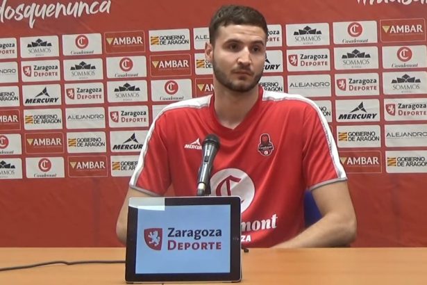 Miguel González, durante su presentación como jugador de Casademont Zaragoza