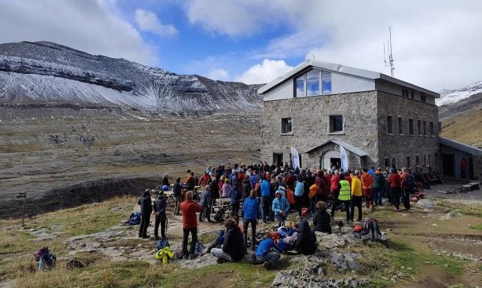 Refugio de Góriz, este sábado, cuando se ha realizado el acto de inauguración de las obras de reforma y ampliación. Foto: Gobierno de Aragón